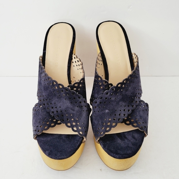 New Veronica Beard Gaynor Platform Sandals In Eclipse Navy , Size 9,5 - Picture 3 of 8